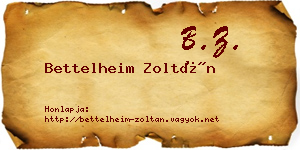 Bettelheim Zoltán névjegykártya